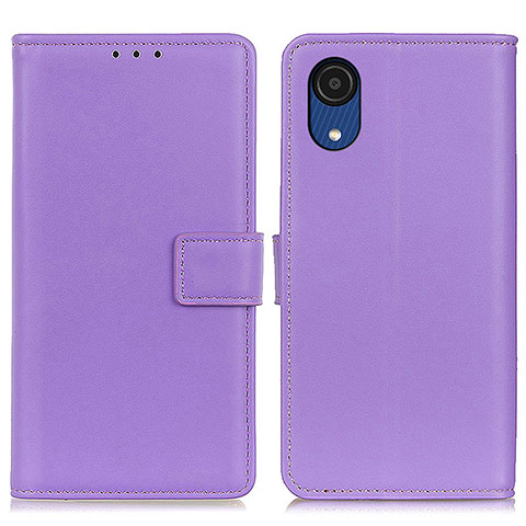 Funda de Cuero Cartera con Soporte Carcasa A08D para Samsung Galaxy A03 Core Morado