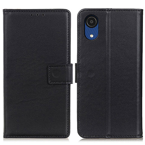 Funda de Cuero Cartera con Soporte Carcasa A08D para Samsung Galaxy A03 Core Negro