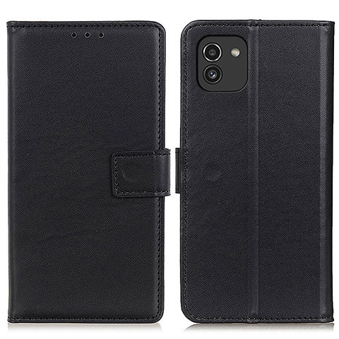 Funda de Cuero Cartera con Soporte Carcasa A08D para Samsung Galaxy A03 Negro