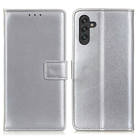 Funda de Cuero Cartera con Soporte Carcasa A08D para Samsung Galaxy A04s Plata