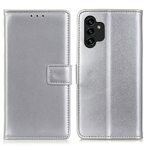 Funda de Cuero Cartera con Soporte Carcasa A08D para Samsung Galaxy A13 4G Plata