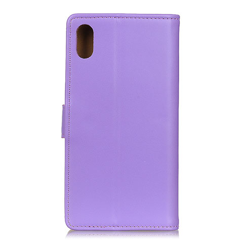 Funda de Cuero Cartera con Soporte Carcasa A08D para Samsung Galaxy A21 SC-42A Morado