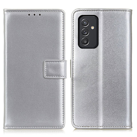 Funda de Cuero Cartera con Soporte Carcasa A08D para Samsung Galaxy A24 4G Plata