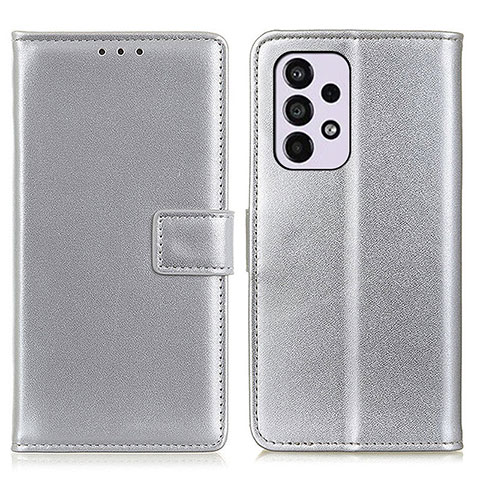 Funda de Cuero Cartera con Soporte Carcasa A08D para Samsung Galaxy A33 5G Plata