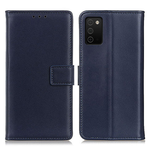 Funda de Cuero Cartera con Soporte Carcasa A08D para Samsung Galaxy M02s Azul