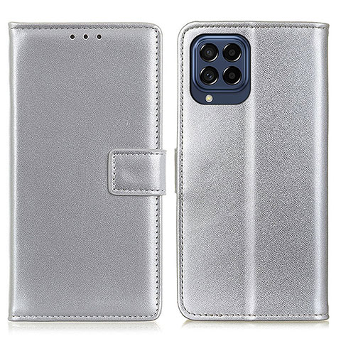 Funda de Cuero Cartera con Soporte Carcasa A08D para Samsung Galaxy M53 5G Plata