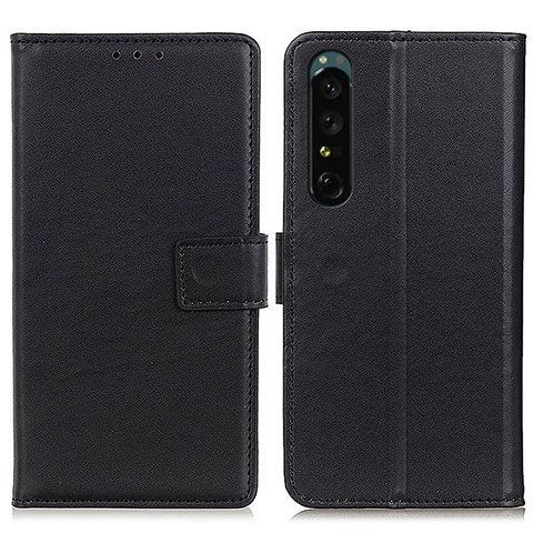 Funda de Cuero Cartera con Soporte Carcasa A08D para Sony Xperia 1 IV SO-51C Negro