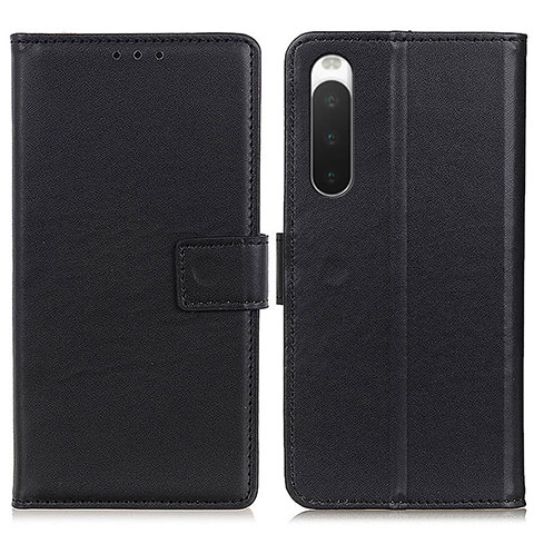 Funda de Cuero Cartera con Soporte Carcasa A08D para Sony Xperia 10 IV SOG07 Negro