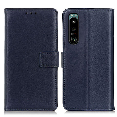 Funda de Cuero Cartera con Soporte Carcasa A08D para Sony Xperia 5 III Azul