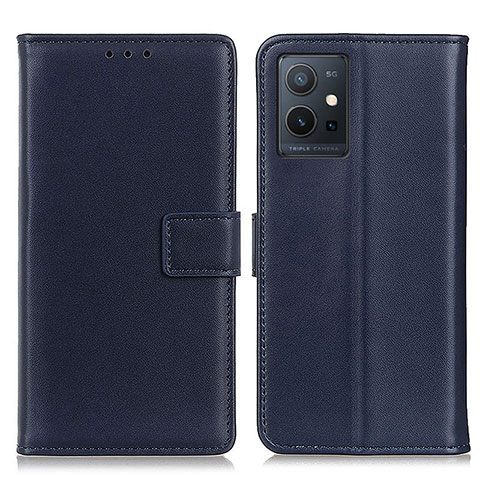 Funda de Cuero Cartera con Soporte Carcasa A08D para Vivo T1 5G India Azul