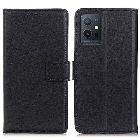 Funda de Cuero Cartera con Soporte Carcasa A08D para Vivo T1 5G India Negro