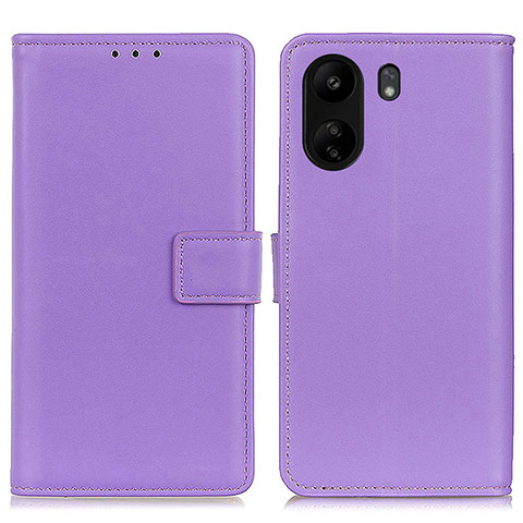 Funda de Cuero Cartera con Soporte Carcasa A08D para Xiaomi Poco C65 Morado