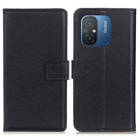 Funda de Cuero Cartera con Soporte Carcasa A08D para Xiaomi Redmi 12C 4G Negro