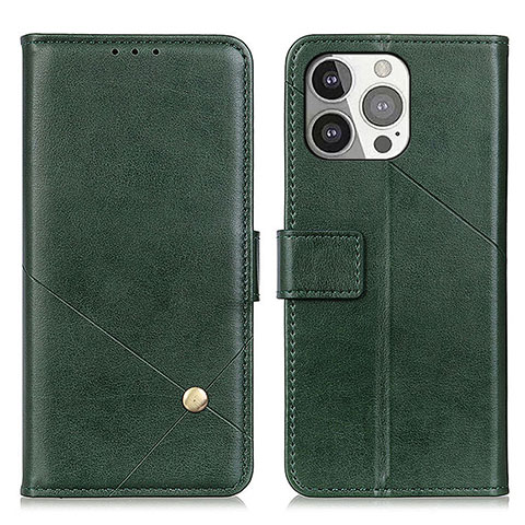 Funda de Cuero Cartera con Soporte Carcasa A09 para Apple iPhone 13 Pro Verde