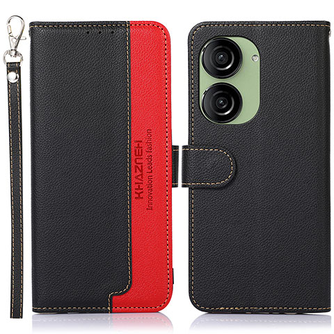 Funda de Cuero Cartera con Soporte Carcasa A09D para Asus ZenFone 10 Negro