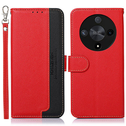 Funda de Cuero Cartera con Soporte Carcasa A09D para Huawei Honor X9b 5G Rojo