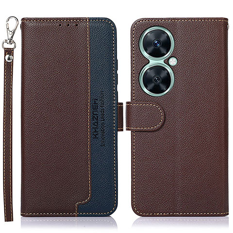 Funda de Cuero Cartera con Soporte Carcasa A09D para Huawei Nova 11i Marron