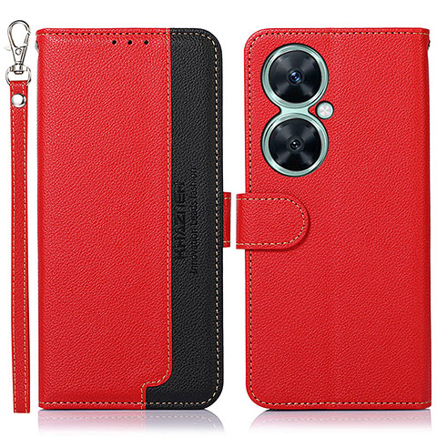 Funda de Cuero Cartera con Soporte Carcasa A09D para Huawei Nova 11i Rojo