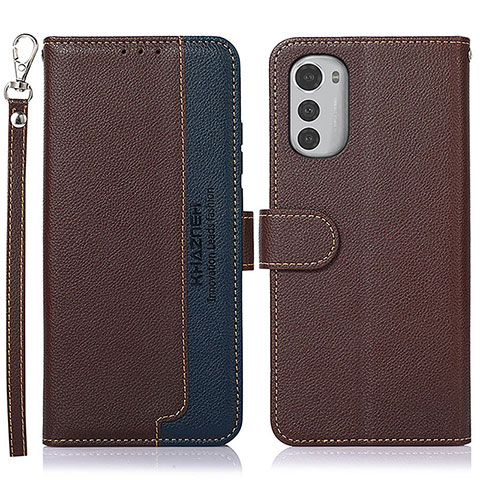 Funda de Cuero Cartera con Soporte Carcasa A09D para Motorola Moto E32s Marron