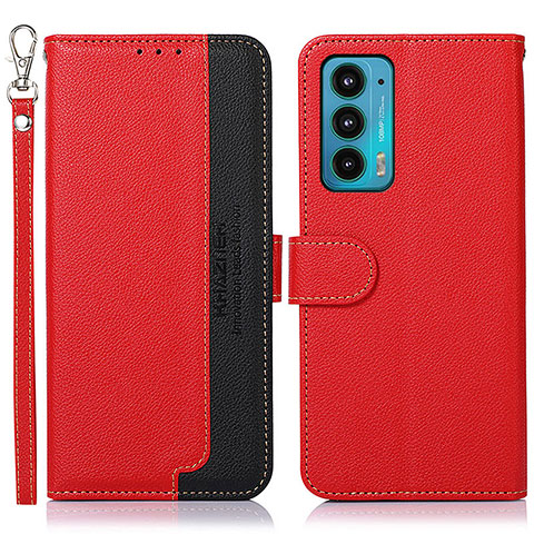 Funda de Cuero Cartera con Soporte Carcasa A09D para Motorola Moto Edge 20 5G Rojo