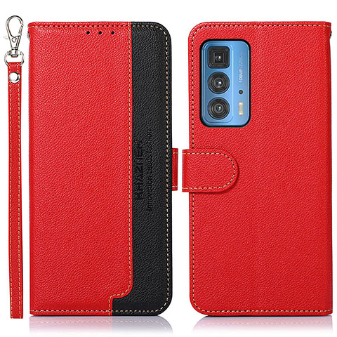 Funda de Cuero Cartera con Soporte Carcasa A09D para Motorola Moto Edge 20 Pro 5G Rojo