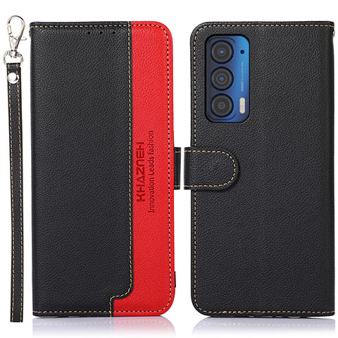 Funda de Cuero Cartera con Soporte Carcasa A09D para Motorola Moto Edge (2021) 5G Negro