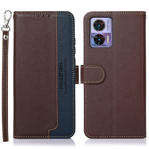 Funda de Cuero Cartera con Soporte Carcasa A09D para Motorola Moto Edge 30 Lite 5G Marron