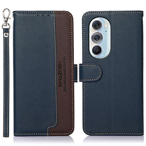 Funda de Cuero Cartera con Soporte Carcasa A09D para Motorola Moto Edge 30 Pro 5G Azul