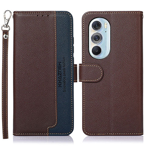 Funda de Cuero Cartera con Soporte Carcasa A09D para Motorola Moto Edge 30 Pro 5G Marron