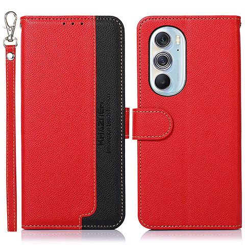 Funda de Cuero Cartera con Soporte Carcasa A09D para Motorola Moto Edge 30 Pro 5G Rojo