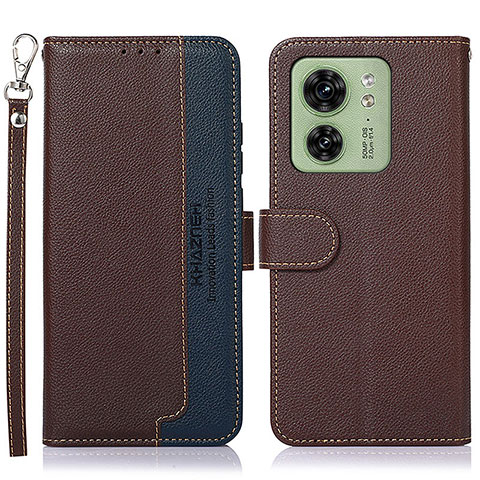 Funda de Cuero Cartera con Soporte Carcasa A09D para Motorola Moto Edge 40 5G Marron