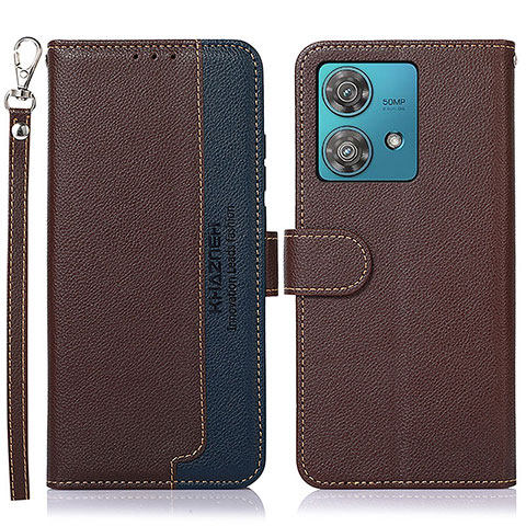 Funda de Cuero Cartera con Soporte Carcasa A09D para Motorola Moto Edge 40 Neo 5G Marron