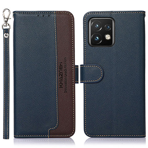 Funda de Cuero Cartera con Soporte Carcasa A09D para Motorola Moto Edge Plus (2023) 5G Azul