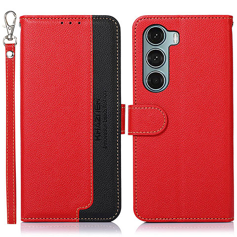 Funda de Cuero Cartera con Soporte Carcasa A09D para Motorola Moto Edge S30 5G Rojo