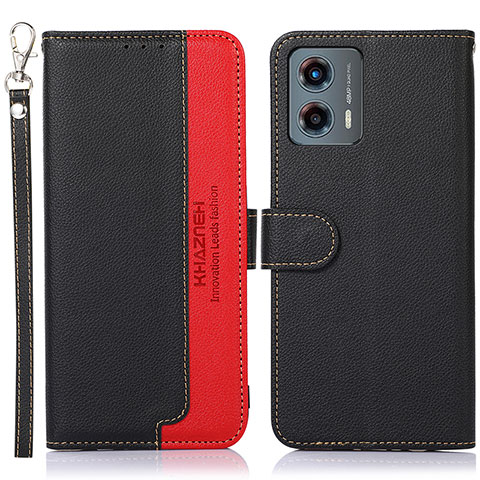 Funda de Cuero Cartera con Soporte Carcasa A09D para Motorola Moto G 5G (2023) Negro