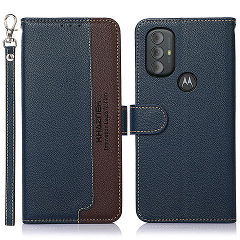 Funda de Cuero Cartera con Soporte Carcasa A09D para Motorola Moto G Play (2023) Azul