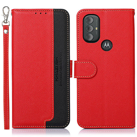 Funda de Cuero Cartera con Soporte Carcasa A09D para Motorola Moto G Play Gen 2 Rojo