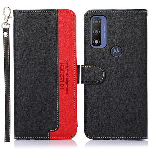 Funda de Cuero Cartera con Soporte Carcasa A09D para Motorola Moto G Pure Negro