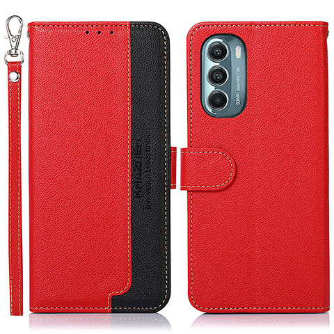 Funda de Cuero Cartera con Soporte Carcasa A09D para Motorola Moto G Stylus (2022) 5G Rojo