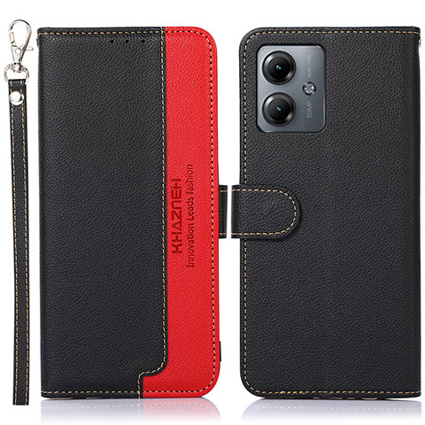 Funda de Cuero Cartera con Soporte Carcasa A09D para Motorola Moto G14 Negro