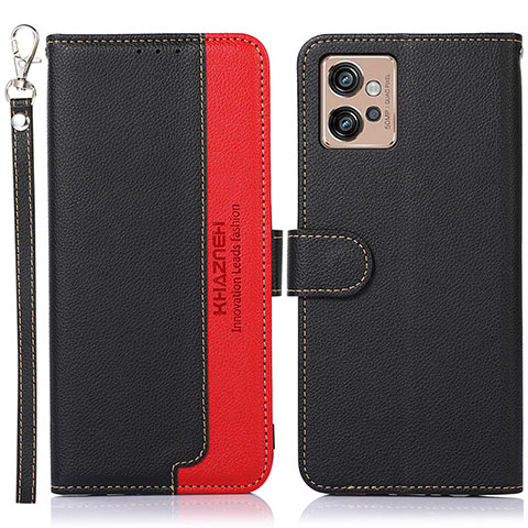 Funda de Cuero Cartera con Soporte Carcasa A09D para Motorola Moto G32 Negro