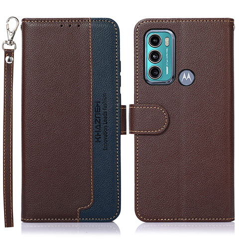 Funda de Cuero Cartera con Soporte Carcasa A09D para Motorola Moto G40 Fusion Marron