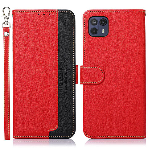 Funda de Cuero Cartera con Soporte Carcasa A09D para Motorola Moto G50 5G Rojo