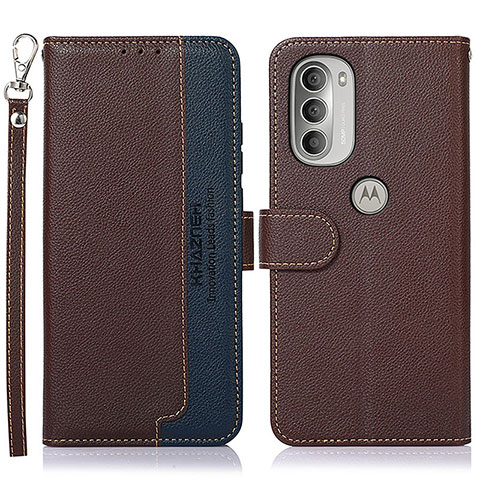 Funda de Cuero Cartera con Soporte Carcasa A09D para Motorola Moto G51 5G Marron