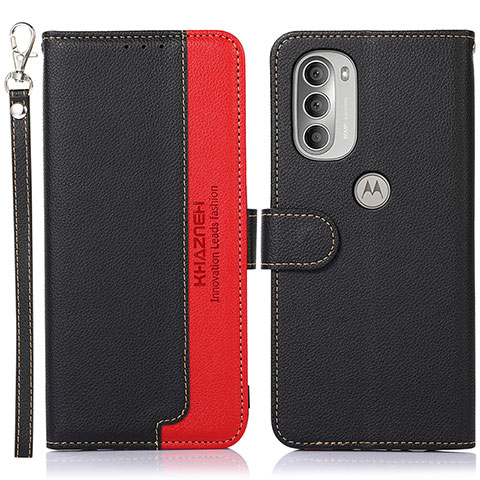 Funda de Cuero Cartera con Soporte Carcasa A09D para Motorola Moto G51 5G Negro