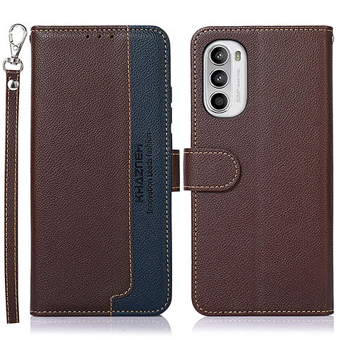 Funda de Cuero Cartera con Soporte Carcasa A09D para Motorola MOTO G52 Marron