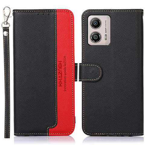 Funda de Cuero Cartera con Soporte Carcasa A09D para Motorola Moto G53 5G Negro