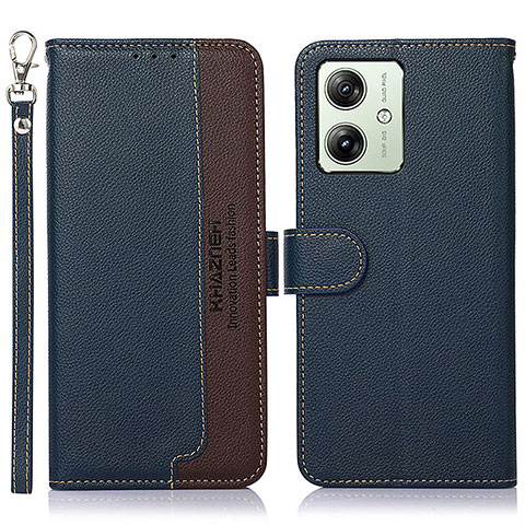 Funda de Cuero Cartera con Soporte Carcasa A09D para Motorola Moto G54 5G Azul