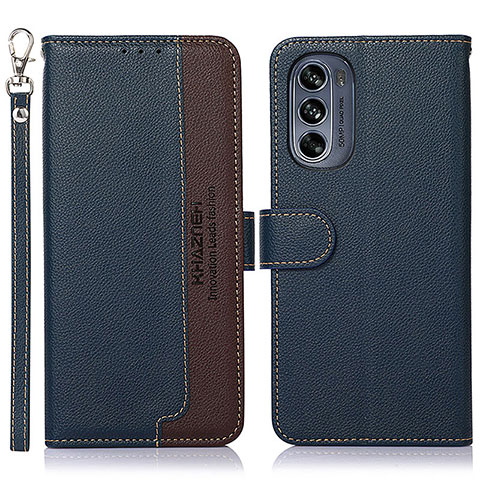 Funda de Cuero Cartera con Soporte Carcasa A09D para Motorola Moto G62 5G Azul