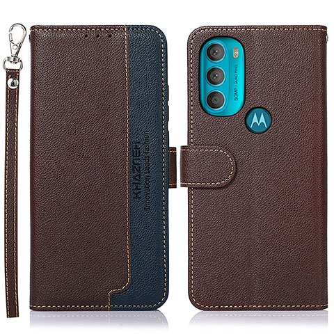 Funda de Cuero Cartera con Soporte Carcasa A09D para Motorola Moto G71 5G Marron